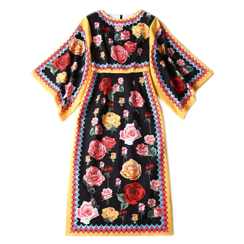 

New dress Same Fall Sicilian Rose Printed Sleeve Clothes
