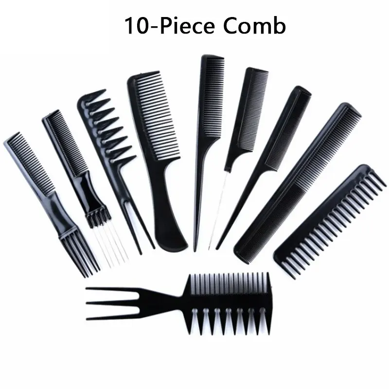 

Профессиональные Антистатические гребни для волос, набор для парикмахерской, профессиональные инструменты для укладки волос, 10 шт./компл.