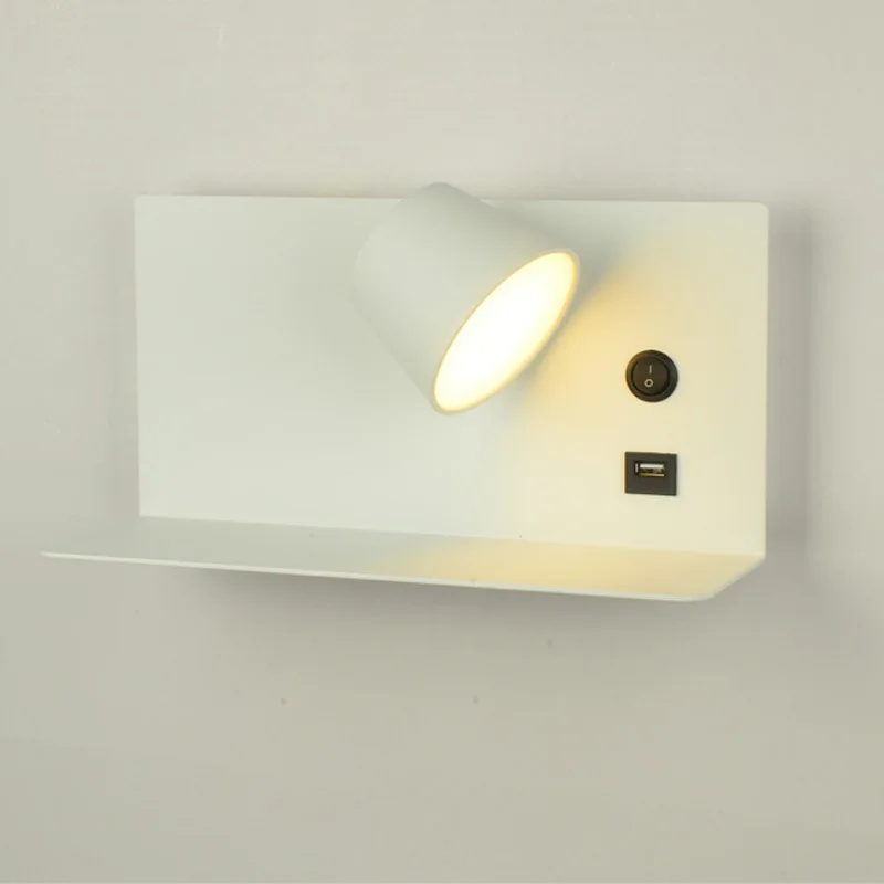 

Настенные светильники для спальни, Современная прикроватная лампа для чтения с USB-зарядкой для гостиной, гостиницы, креативная настенная ла...