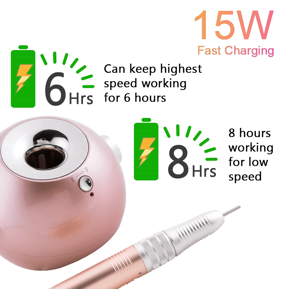 

35000RPM Portable Rechargeable Electric Nail Drill Machine File Pedicure Equipment Manicure Kit Nail Gel Art Tools Drill Pen