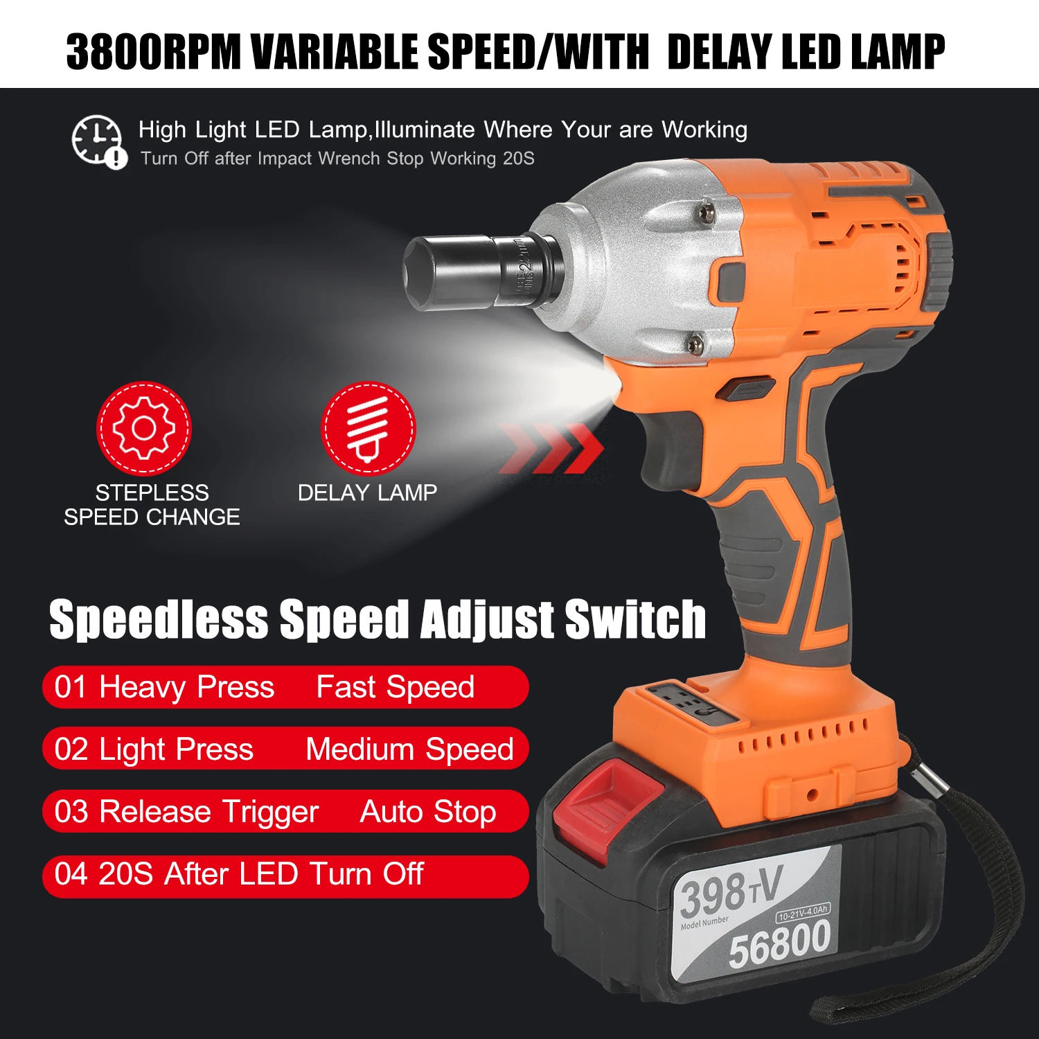 Беспроводной бесщеточный ударный гайковерт нм с высоким крутящим моментом А