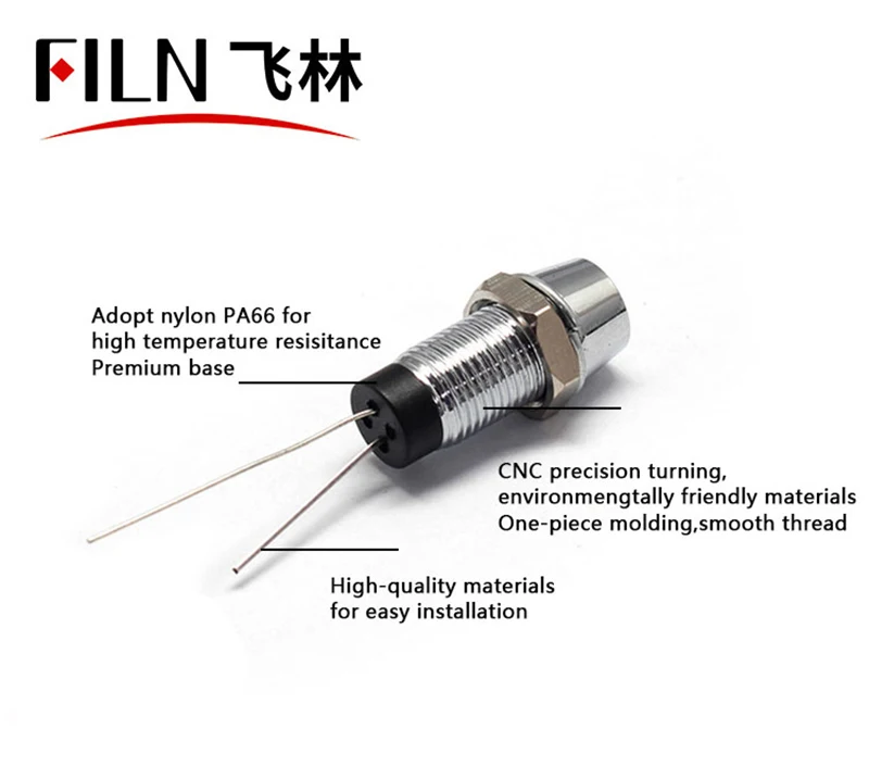 FILN YUEQING Concave head 8mm 12v 24v 110v 220v metal led indicator light kitchen equipment signal lamp without wire | Освещение