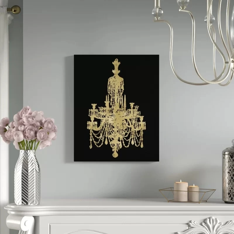 Модульная холщовая Золотая стеклянная потолочная лампа 1 шт. картина домашний
