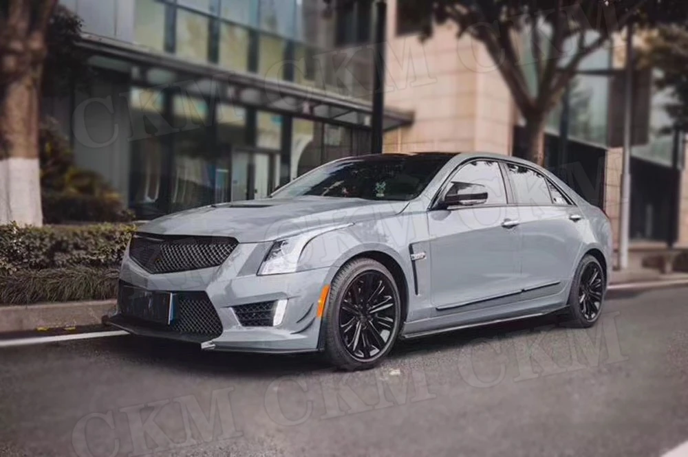 PP передний набор для бампера, кузова для Cadillac ATS- карбоновое волокно головка подбородок спойлер двигателя капот Гриль сетка автостайлинг