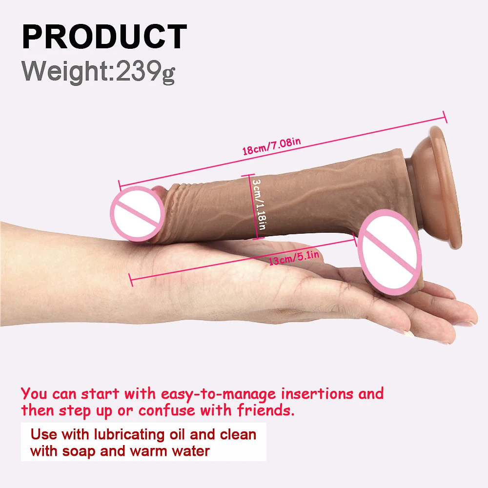 GaGu 7 дюймов реалистичный фаллоимитатор игрушки для взрослых мягкие страпон