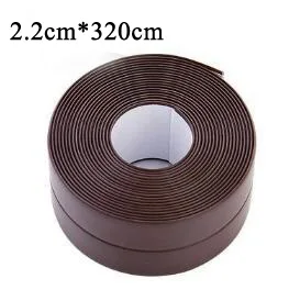 Width Brown 1 рулон для ванной стены уплотнительная полоса водонепроницаемый плесени доказательство самоклеющаяся лента кухонная раковина краевое уплотнение лента 3,2 м x 2,2 см ZXH - Цвет: Width Brown