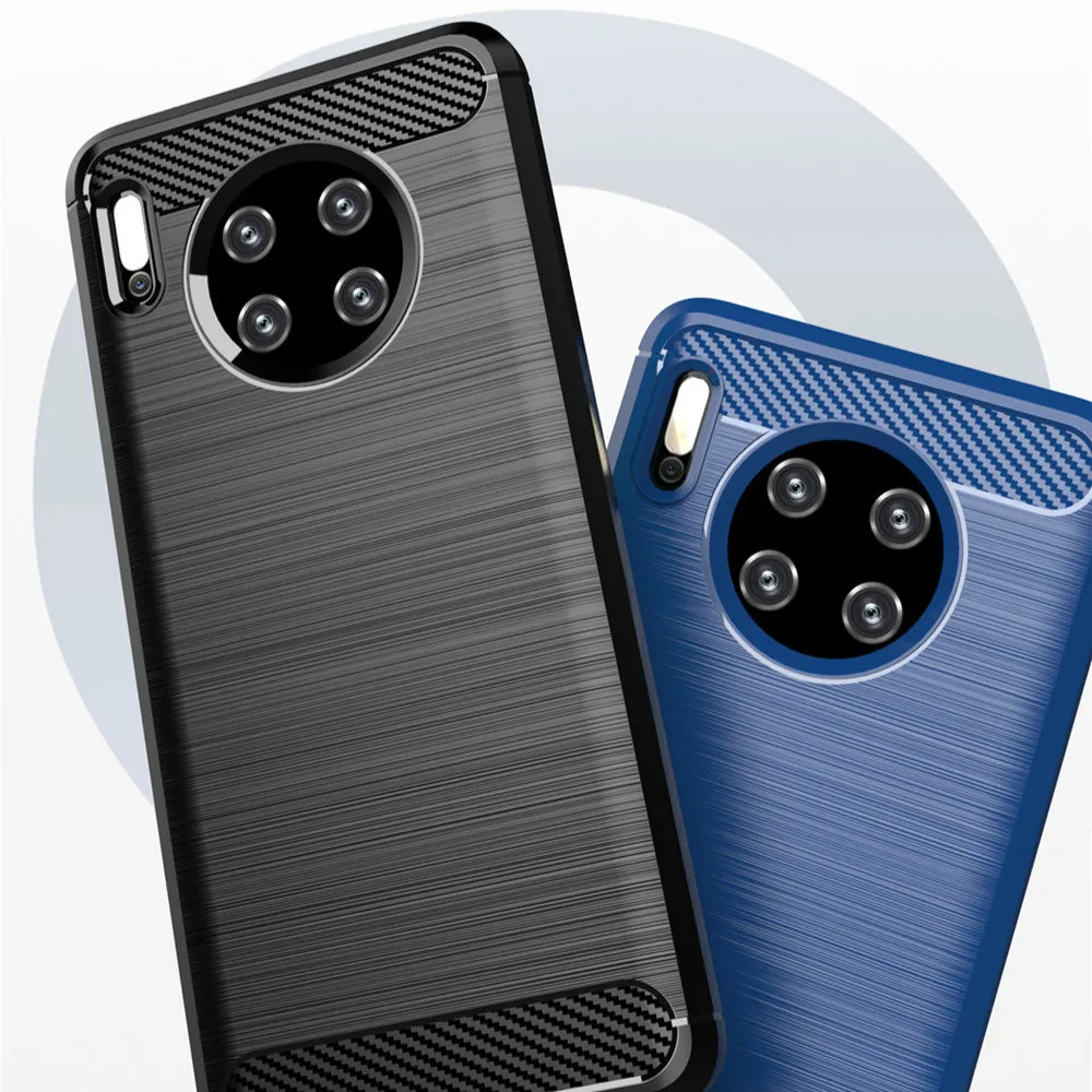Новый чехол из углеродного волокна для huawei mate 30 Pro Чехол Броня мягкий силиконовый