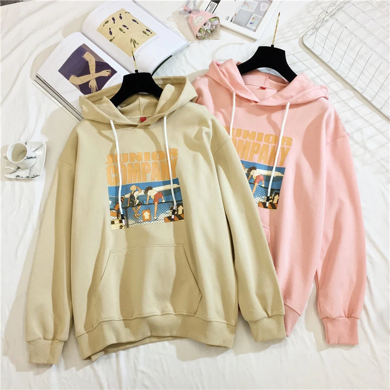 Streetwear Hoodie Pullovers Sweatshirt Hooded Sping & Autumn Casual Women Sweetshirts Sudaderas Printed Dropshipping Pull Loose