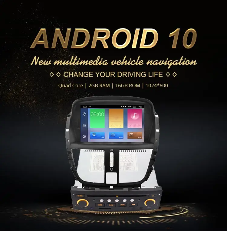 JDASTON Android 10,0 автомобильный dvd-плеер для peugeot 207 2007- 1 Din Автомобильный Радио gps навигация WiFi DAB+ Canbus видео Bluetooth