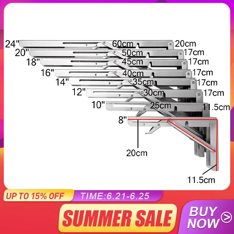 2 шт. треугольный складной угловой кронштейн 8 14 дюймов|Кронштейны| |