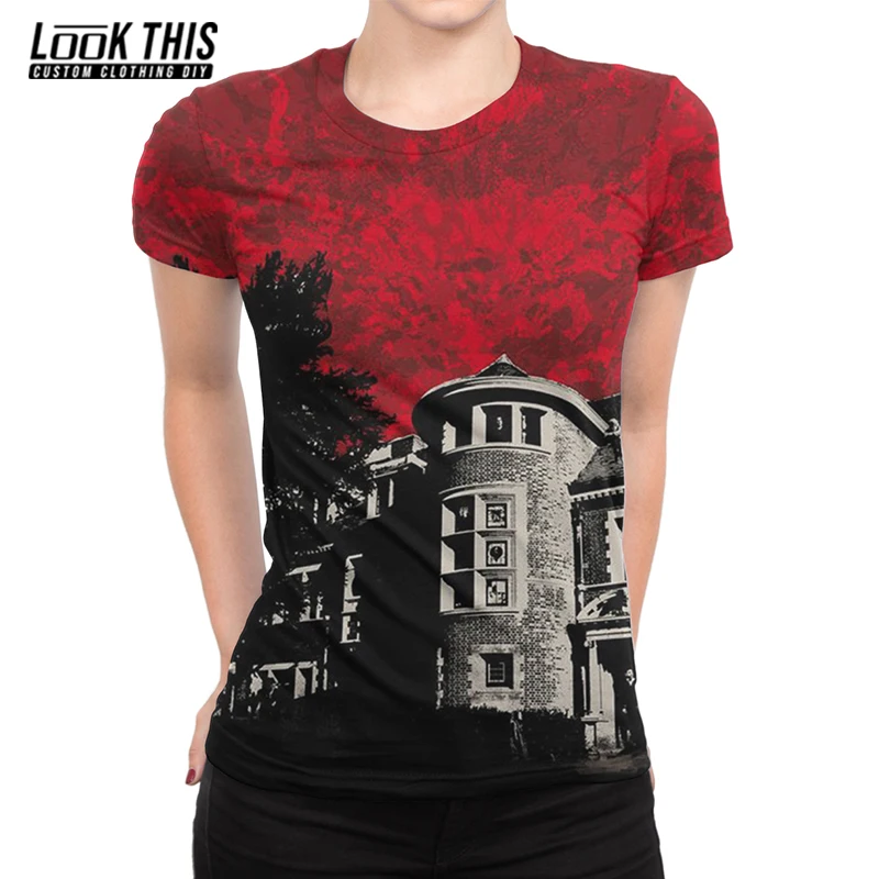 

1984 Letters Short Sleeve 3D American Horror Story Women's T-shirt Girls 2021 Summer Oversized T Shirt Female Cool Pullover Tops