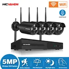 4-канальный беспроводной сетевой видеорегистратор, 5 МП, HD, наружный телефон, система видеонаблюдения, водонепроницаемый комплект сетевого видеорегистратора, Wi-Fi, набор камер P2P