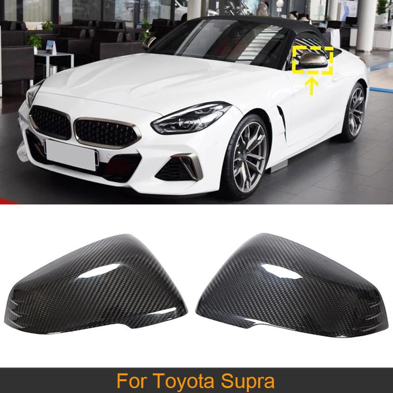 

Чехлы для зеркал заднего вида из углеродного волокна для Toyota Supra 2019 2020, чехлы для боковых зеркал автомобиля, Чехлы, чехол, оболочка