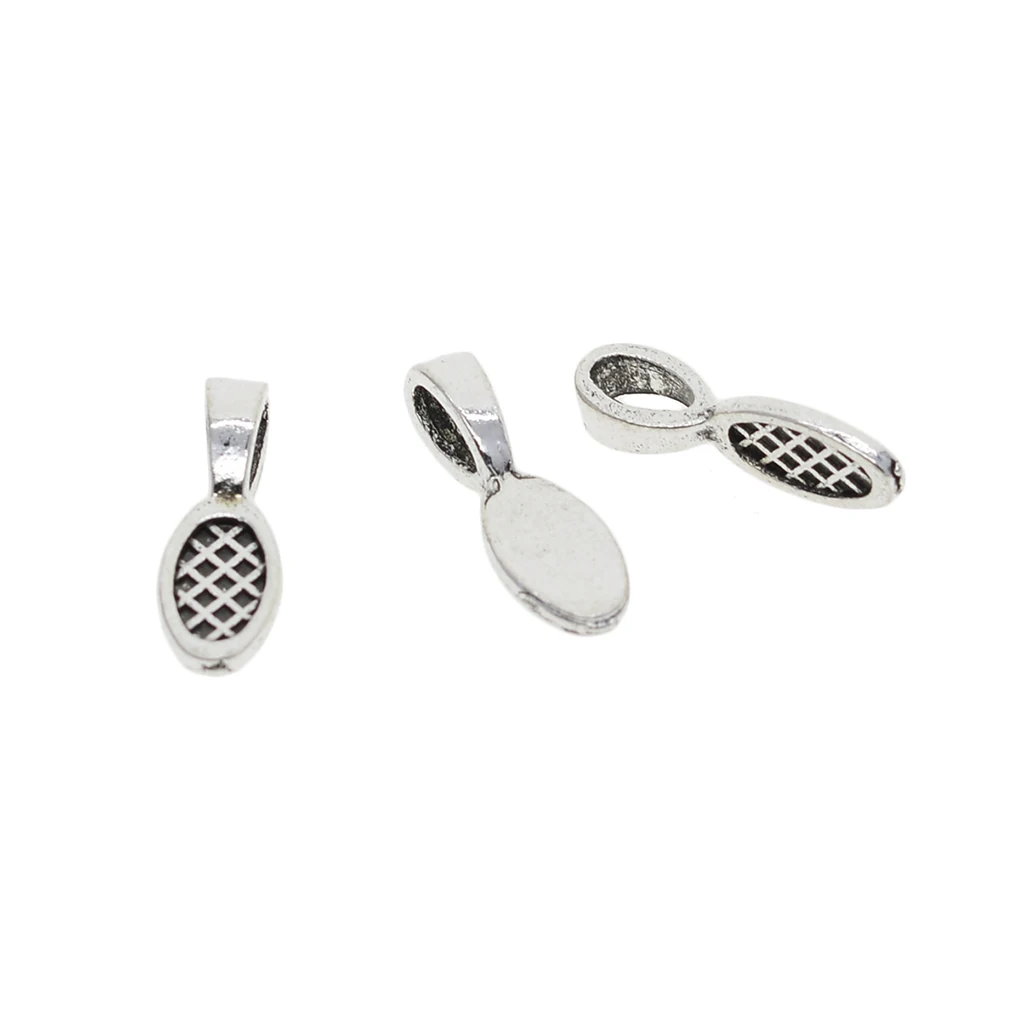 50 шт. тибетское Серебро Цвет Овальный Клей на 27 мм подвеска-Бейл Кабошон DIY