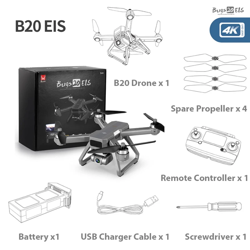 

MJX R/C Technic B20 Electronic Anti-shake Brushless 4K GPS High-definition Drone for Aerial Photography Remote Control Aircraft