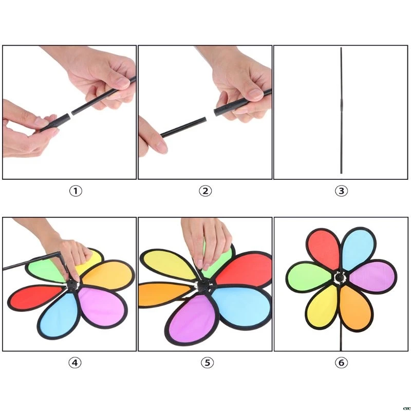 

1Pcs Colorful Rainbow Dazy Flower Spinner Wind Windmill Garden Yard Outdoor Decor