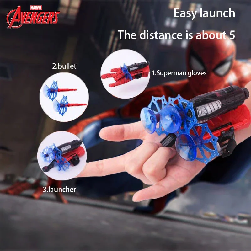Disney New Spiderman Launcher Cosplay Costume Accessories Hulk Iron Man Captain America Boy Plastic Glove Set Gifts |