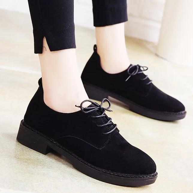 EAGSITY/Женская замшевая обувь Повседневные винтажные Туфли оксфорды Удобная на