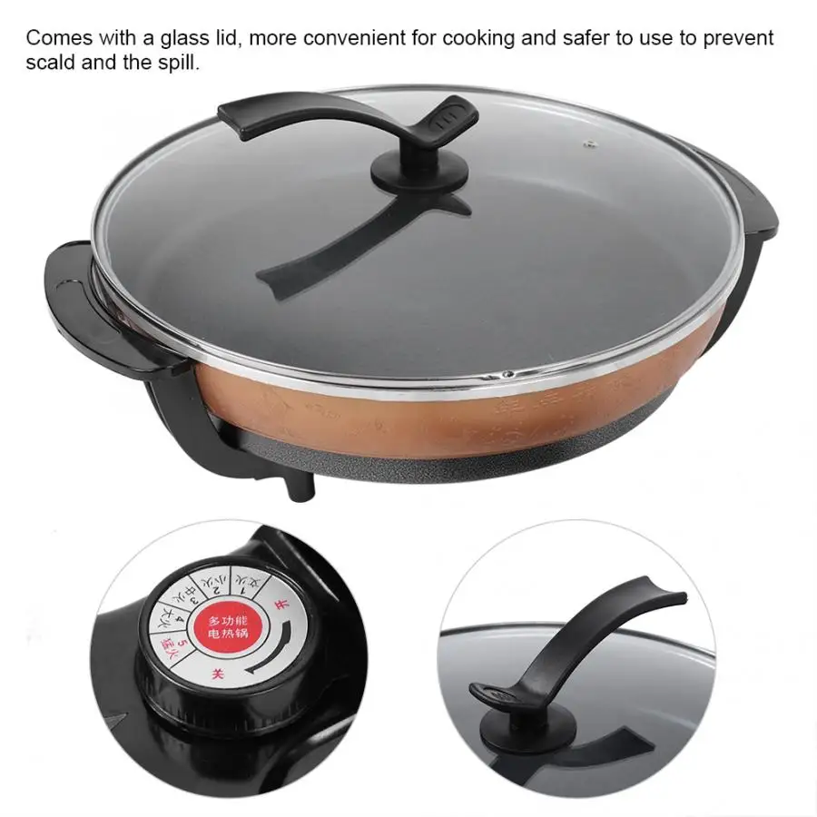 1500 Вт 220 В сковорода для пиццы многофункциональная антипригарная электрическая