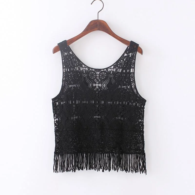 Женский Повседневный Вязаный топ с коротким рукавом летний пикантный ажурный