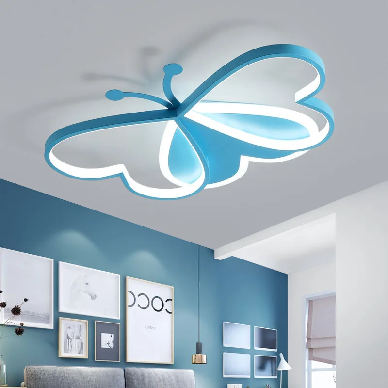 $57.34 2022 Butterfly LED Chandelier For Children's Room Bedroom Dimmable Kids Ceiling Lamp Moe Lighting
