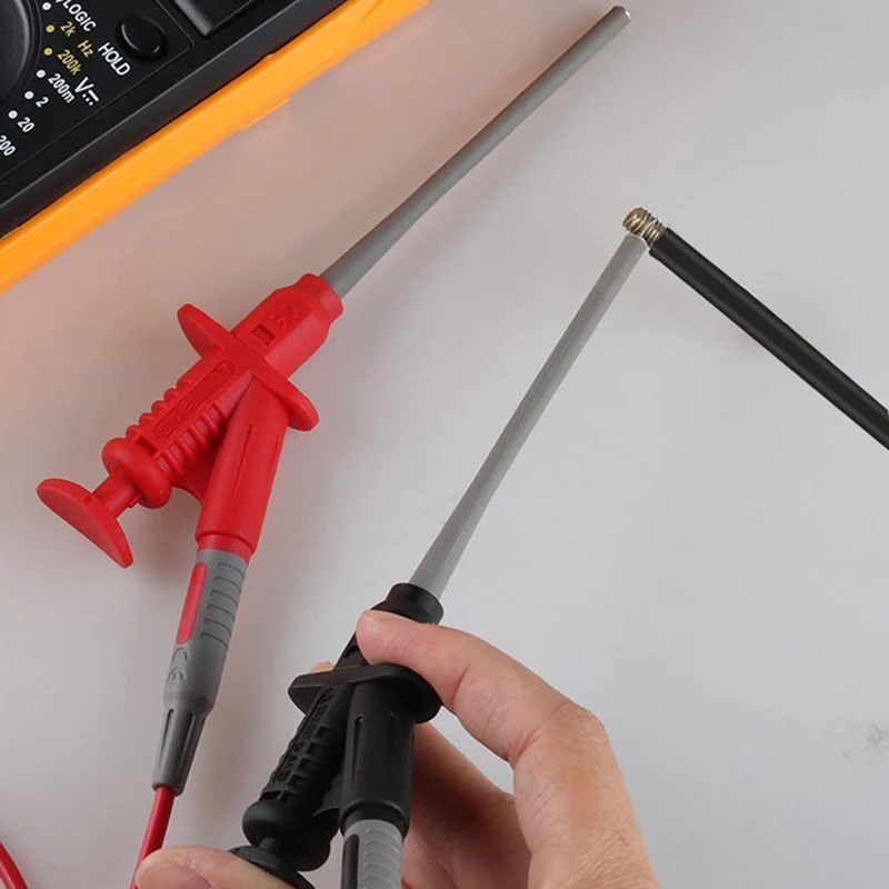 

QHTITEC Electrical Multimeter Test Leads Kit Digital Multimeter Lead with Alligator Clips Replaceable Multimeter Probes Tips Set