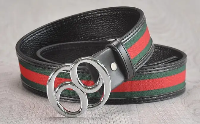 Silver buckle Black Новая мода горячая Распродажа 69 Пряжка Стиль красный и зеленый ткань с поясом мужской бизнес кожаный пояс для отдыха популярные женские ремни - Цвет: Silver buckle Black