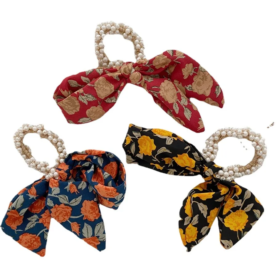 Резинки для волос женские в этническом стиле эластичные заколки с цветочным