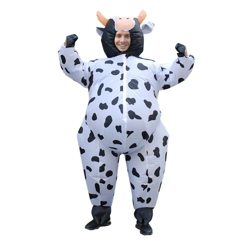 Cow Взрослая надувная забавная праздничная одежда для полных мужчин, костюмы на Хеллоуин, взрослый балерина, костюм с коровой для катания R7RB - Цвет: Cow
