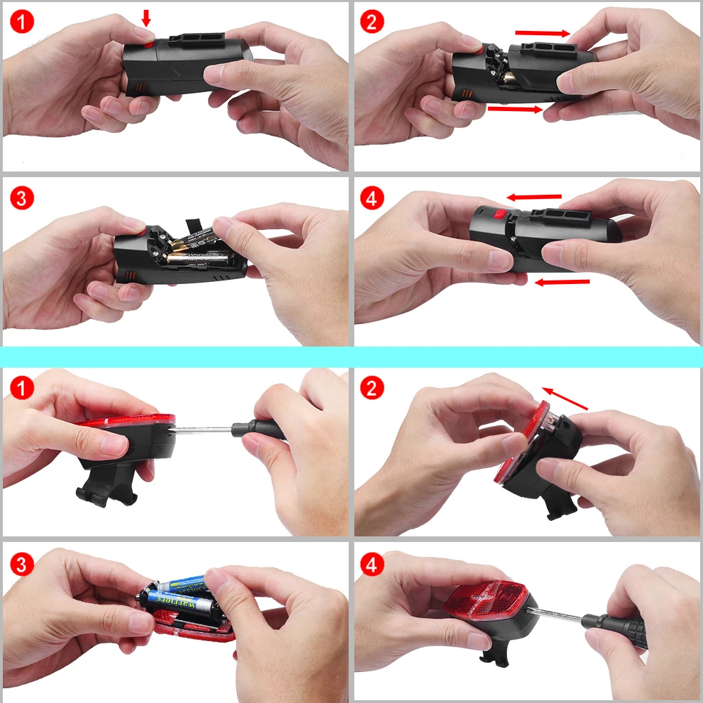 Велосветильник Toptrek предупреждающий задсветильник и передний свет