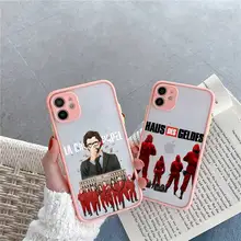 La Casa de papel Phone Cases Matte Transparent for iPhone 7 8 11 12 s mini pro X XS XR MAX Plus cover funda