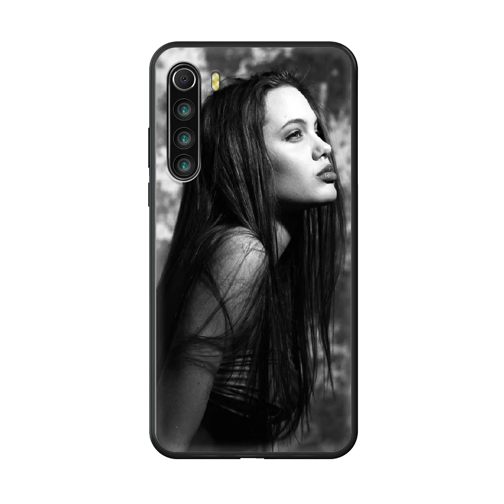 

Celebrity Angelina Jolie beauty Phone case For Xiaomi Redmi Note 8T 8 9 7 7A 8 8A 4 5 9S Pro black cell cover silicone prime