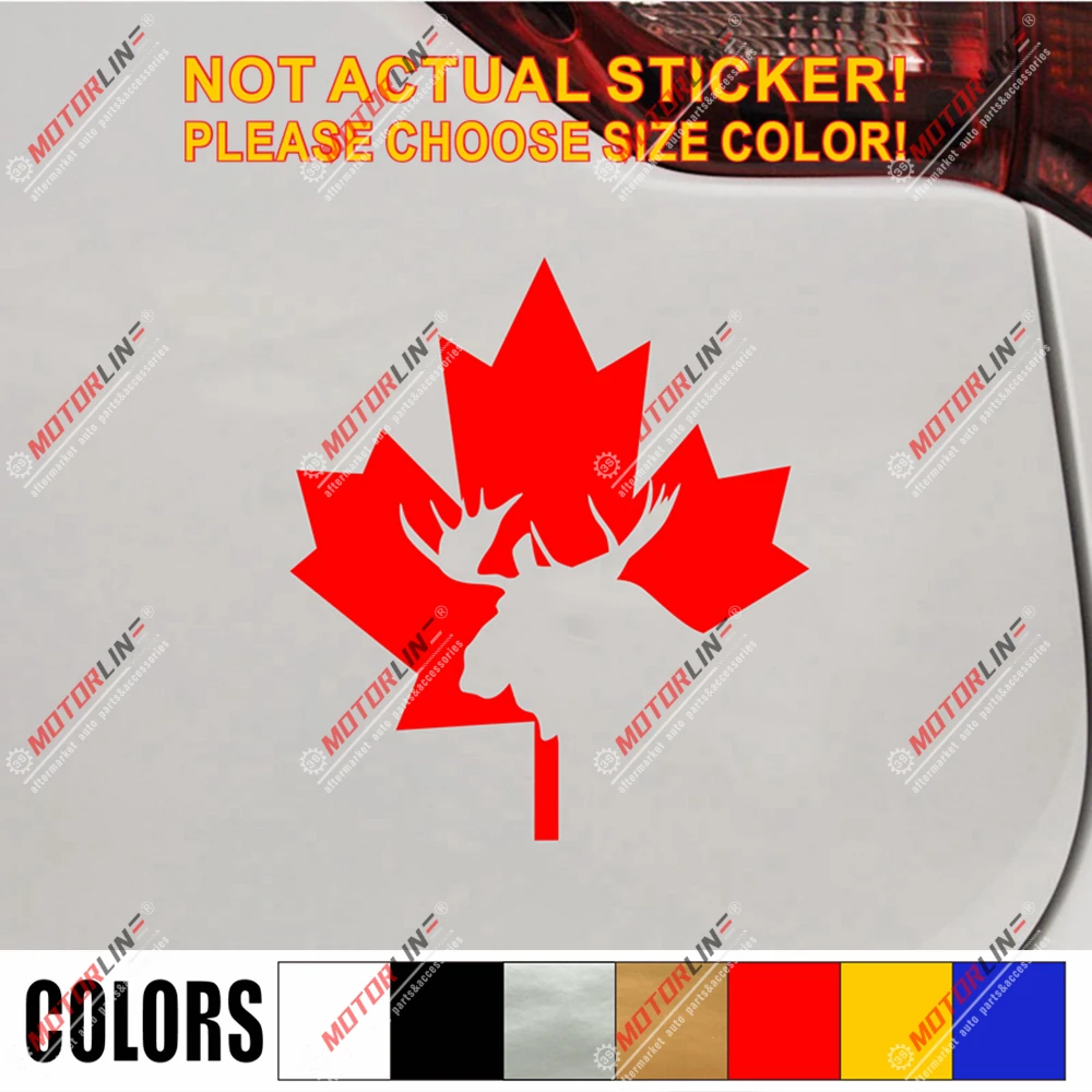 

Canadian Moose Maple Leaf Canada Decal Sticker Car Vinyl pick size color