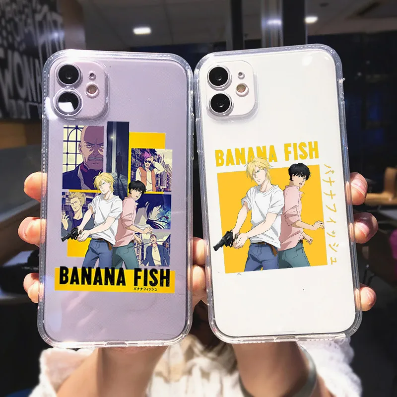 

New Funny Japan Anime Banana Fish Phone Case for IPhone 13 12 11 Pro XS Max X XR 6s 7 8 Plus SE2 Soft Silicone Clear Coque Cover