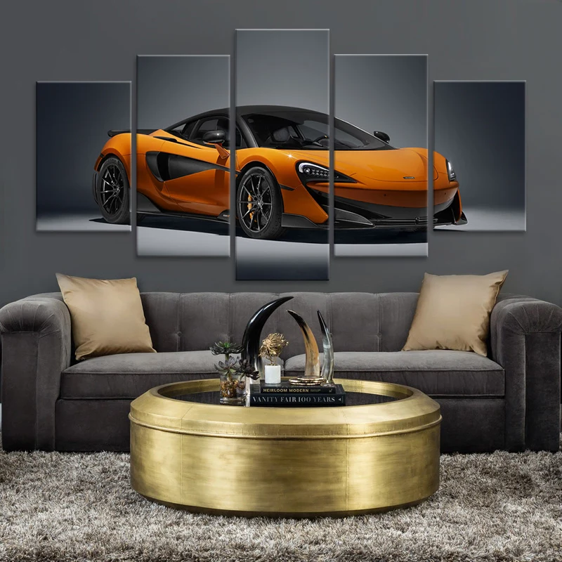 

Mclaren 600lt 5pcs canvas super car poster landscape living room home decoration canvas oil painting wall painting