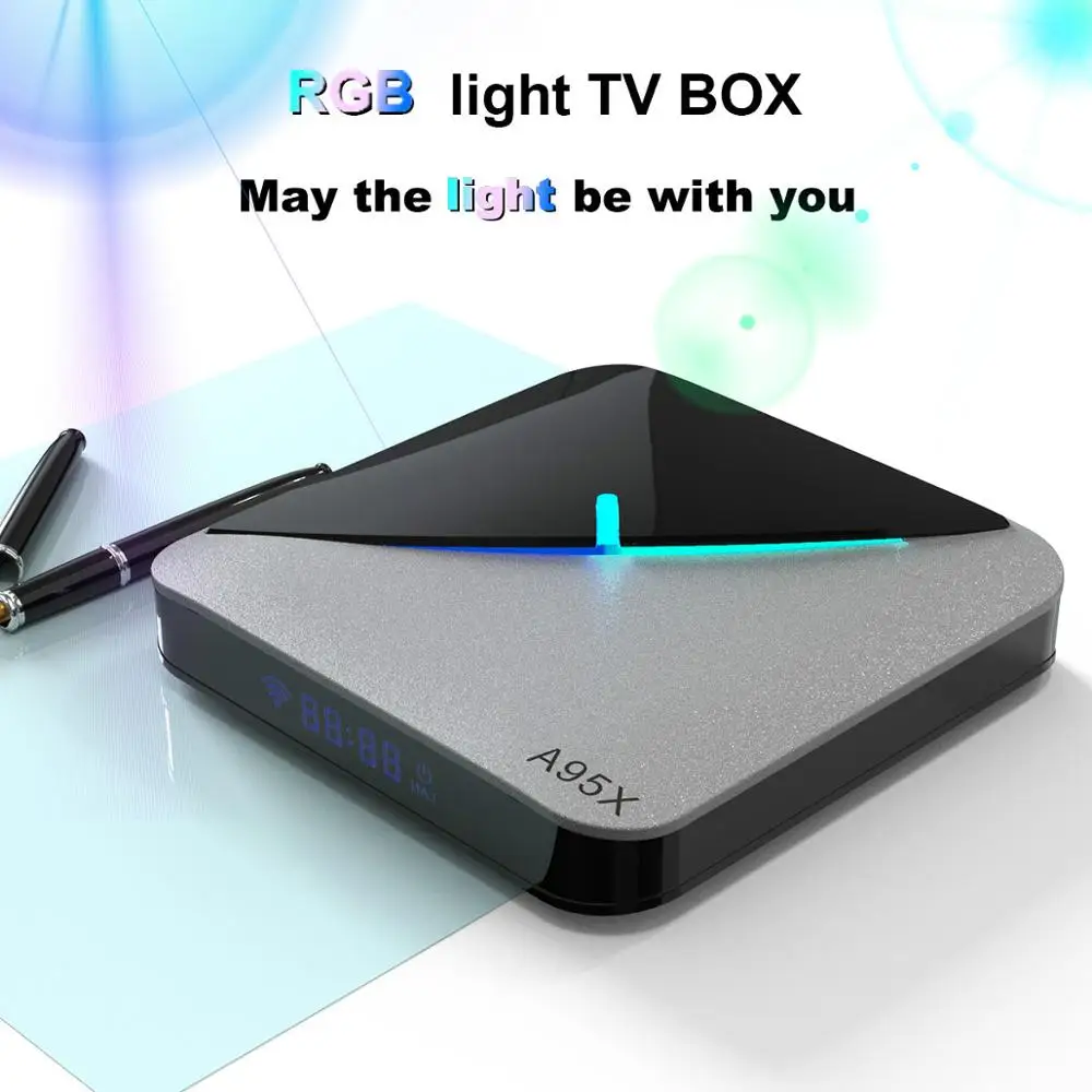 A95X F3 Air 8K RGB светильник ТВ приставка Android 9 0 Amlogic S905X3 4 Гб 64 двойной Wifi 4K 60fps Netflix Youtube