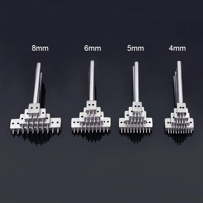 

Leather Punching Tool 1/2/4/6/10 Prong 4/5/6/8mm Hole Spacing Round1mm Diameter Pricking Iron for Leather Craft with Storage Box
