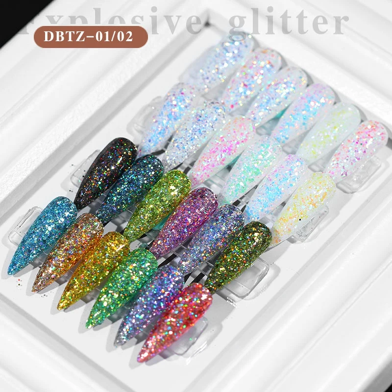12 Color Nail Glitter Powder Gradient for UV Gel Polish Nails Decorations Dipping Manicure Art Mixed Suit QX20 | Красота и здоровье