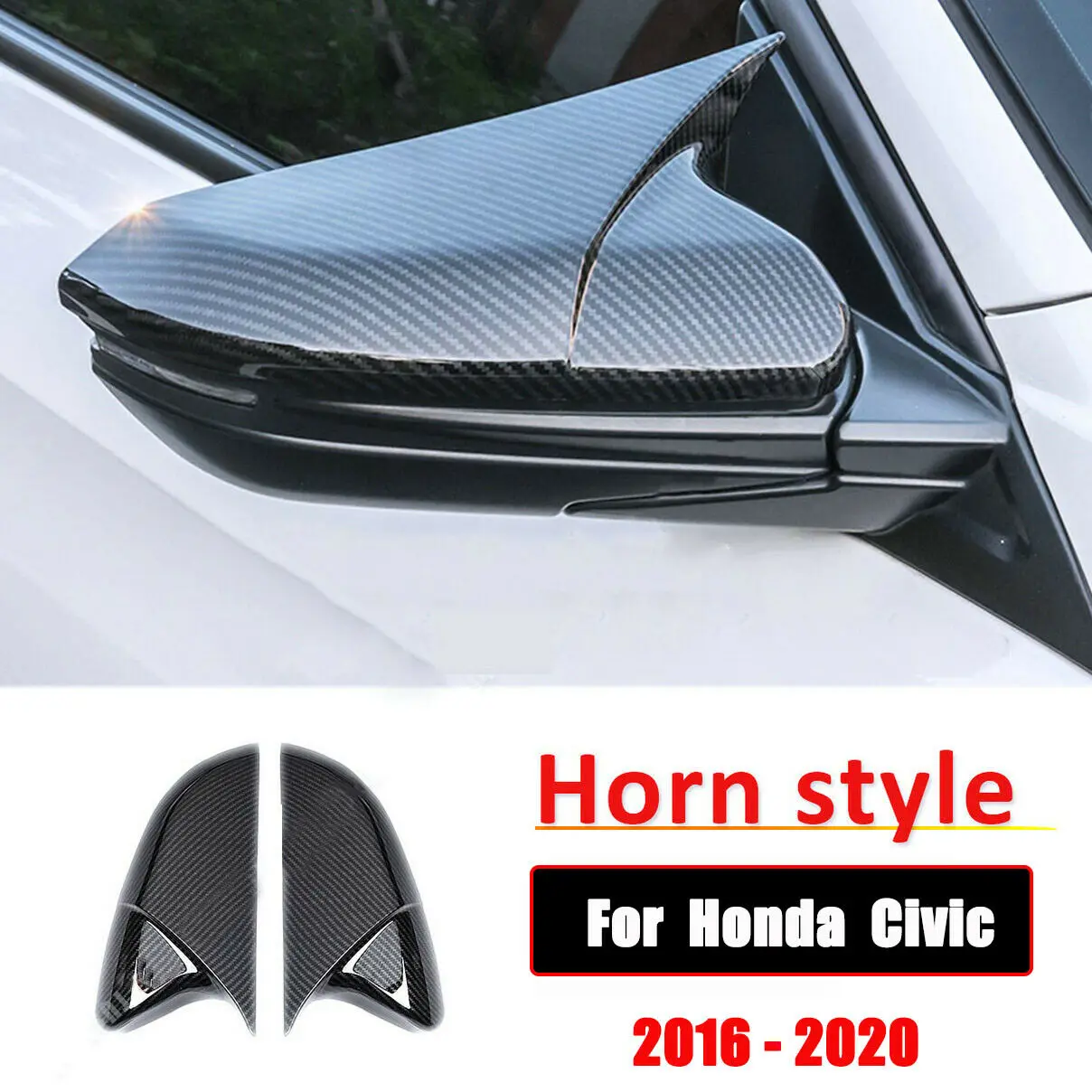 

Стильный боковой зеркальный чехол с узором из углеродного волокна для Honda Civic 2016-2020, стильное зеркало из углеродного волокна