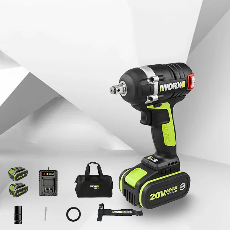 WORX Burshless Impact Cordless Wrench 320NM Max Torque Socket 20V 4000mAh Lithium-Ion Battery Power Tools Woodwork | Инструменты