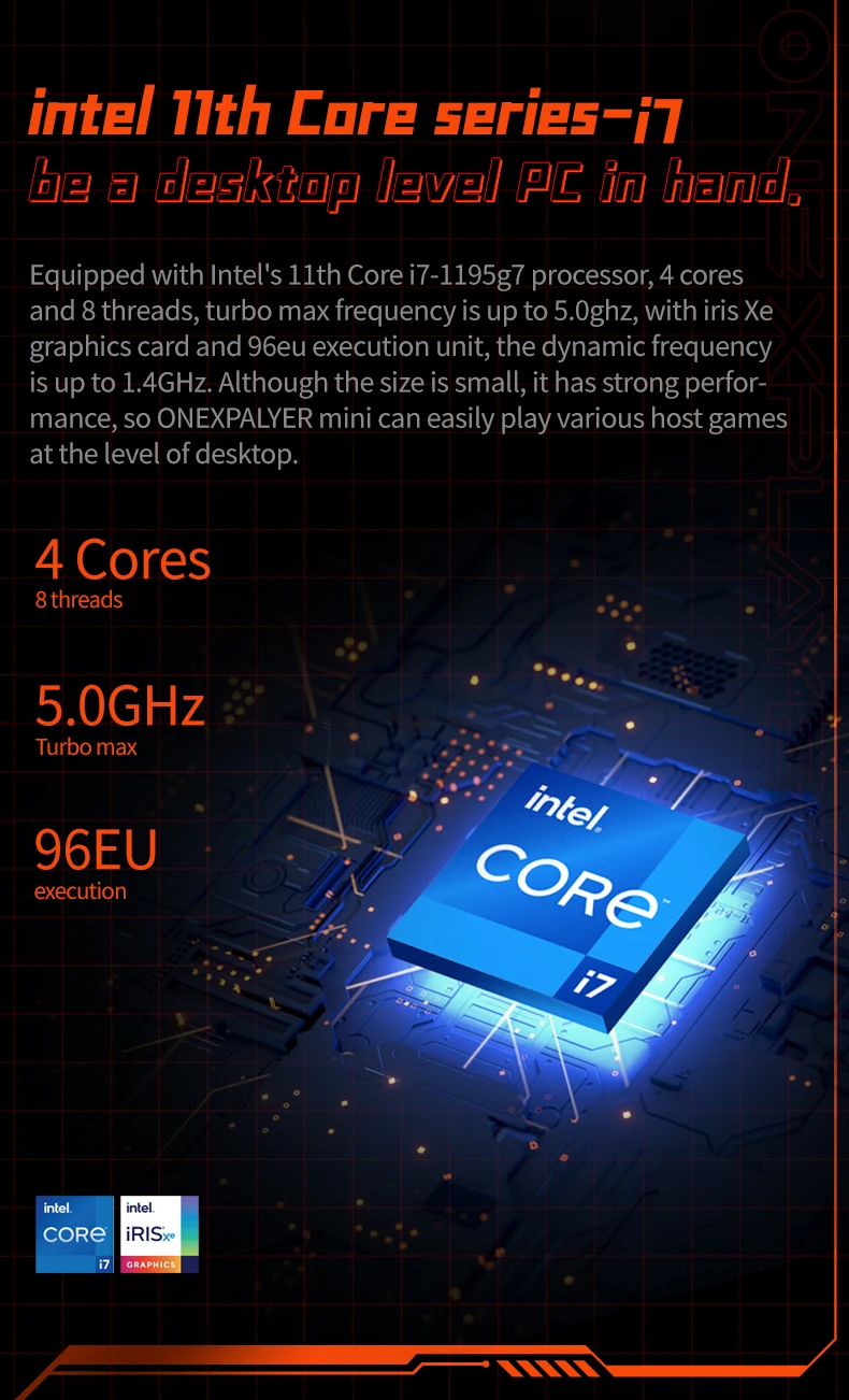 Портативная игровая консоль Mini OnexPlayer 7 дюймов портативный ПК мини-ноутбук UMPC Win10 11