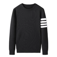 2021 mens high quality pure cotton sweater pullovers pullover o neck slim fit knittwear leisure sweaters m 3xl