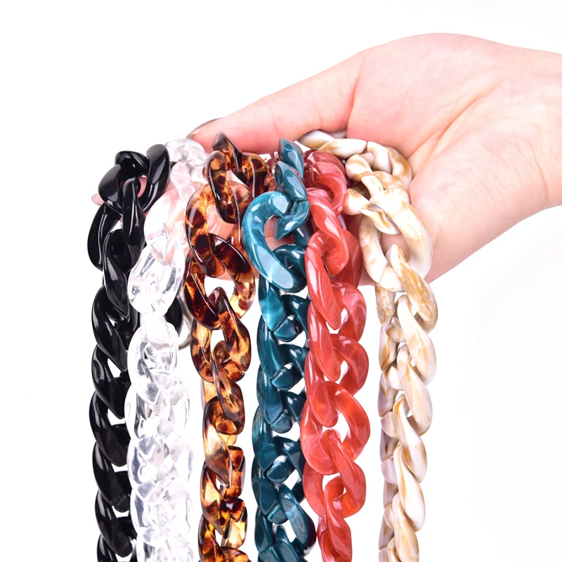 

1PCS Fashion Colorful Fish Bone 120cm Acrylic Resin Chain Bag Strap Handbag Plastic Strap Women Bag Accessories Shoulder Strap