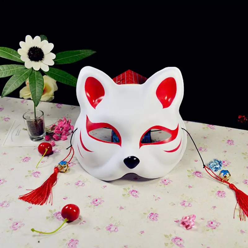 

Anime mask Natsume's Book of Friends Fox Half Face Mask Halloween Cosplay show Animal Masks Party Masks Custom Fox Mask 10 Pcs