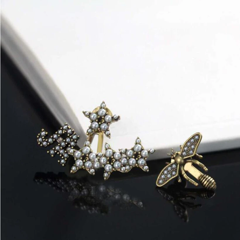 

Women's Luxury Brand Jewelry Back Letter Earring Studs Vintage Bee Earrings for lady Party Wedding Lovers Gift