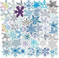 103050pcs glass snowflake pattern for children gift cartoon anime stickers to stationery laptop suitcase guitar fridge diy