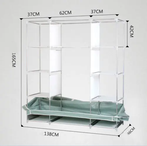 

Super Large Reinforced Portable Home Wardrobe Storage Hanger Closet Organizer Rack New