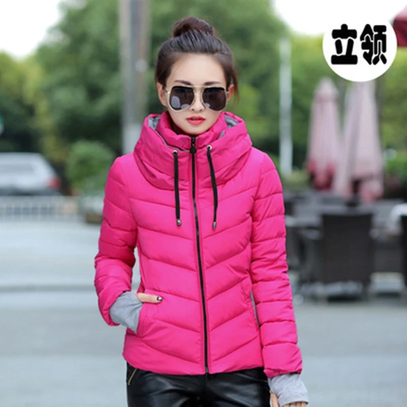 

Autumn and Winter Fashion Women's Double-layer Stand Collar Warm Cotton Padded Jacket Female Student Slim Fit Down Padded Coats