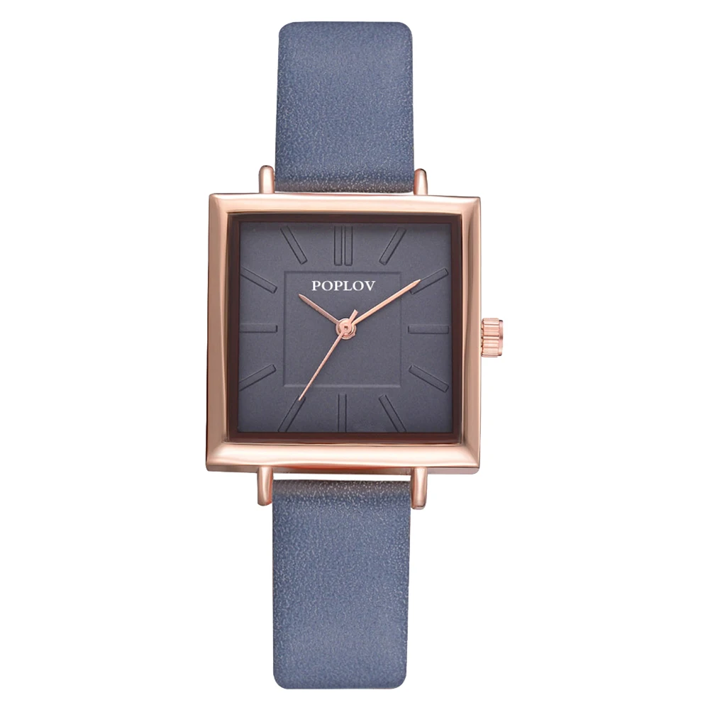 

Minimalist Square Dial Analog Women Quartz Faux Leather Band Wrist Watch Gift