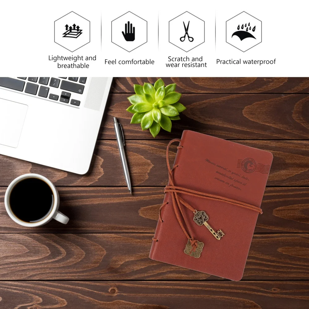 

1pc Leather Writing Notebooks Retro Diary Stationery Schedule Book for Students